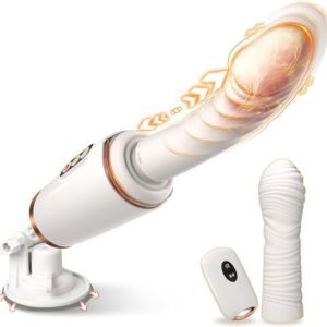 Thrusting Dildo Vibrator Sex Machine - 14 Vibrating & Thrusting Modes for Women Men G Spot Clitoral Anal PleasureReplaceable Heads Heating Strong Suction Cup Dildos, Remote Control Adult Sex Toys