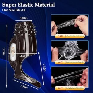 Vibrating Cock Ring Silicone Penis Sleeve Extension Male Penis Enlarger
